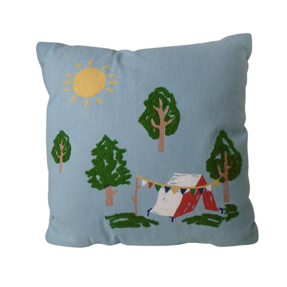 Camping Decorative Throw Pillows Camper Outdoors Wilderness Tents Set of 2 - Picture 3 of 5